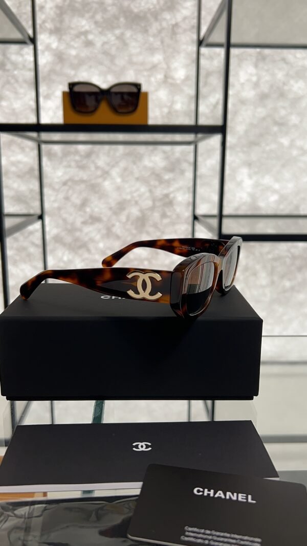 Chanel Acetate Rectangle Sunglasses 5493 Tortoise