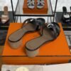 Hermès Oasis Sandals Shiny Alligator Black