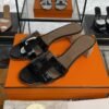 Hermès Oasis Sandals Shiny Alligator Black