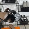 Hermès Oasis Sandals Shiny Alligator Black