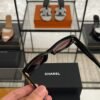 Chanel Acetate Rectangle Sunglasses 5493 Black Brown