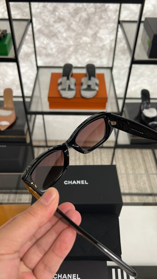 Chanel Acetate Rectangle Sunglasses 5493 Black Brown
