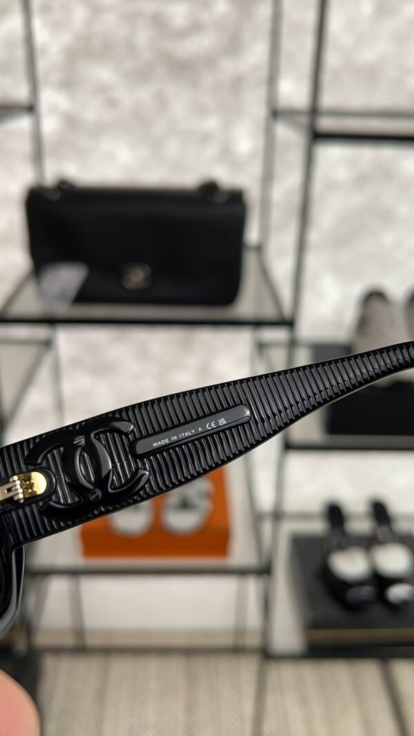 Chanel Acetate Rectangle Sunglasses 5493 Black Brown