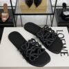 Loewe Calfskin Petal Anagram Caged Mule  Sandals Black
