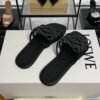 Loewe Calfskin Petal Anagram Caged Mule  Sandals Black