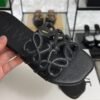 Loewe Calfskin Petal Anagram Caged Mule  Sandals Black