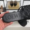 Loewe Calfskin Petal Anagram Caged Mule  Sandals Black