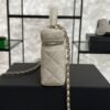 Chanel Top Handle Long Vanity White Caviar Light Gold