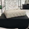 Chanel Top Handle Long Vanity White Caviar Light Gold