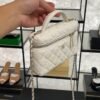 Chanel Top Handle Long Vanity White Caviar Light Gold