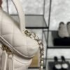 Chanel Top Handle Long Vanity White Caviar Light Gold
