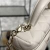 Chanel Top Handle Long Vanity White Caviar Light Gold