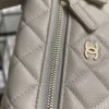 Chanel Top Handle Long Vanity White Caviar Light Gold