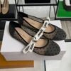 Dior Black Mesh And Canvas D Mary Jane Flats