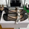 Dior Black Mesh And Canvas D Mary Jane Flats