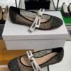 Dior Black Mesh And Canvas D Mary Jane Flats