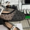 Dior Black Mesh And Canvas D Mary Jane Flats