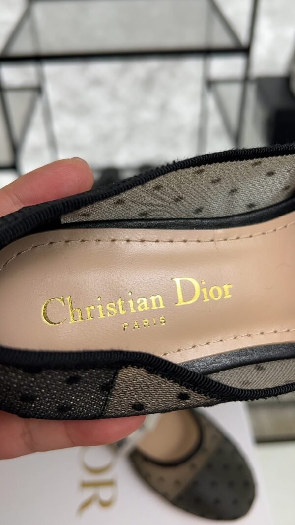 Dior Black Mesh And Canvas D Mary Jane Flats