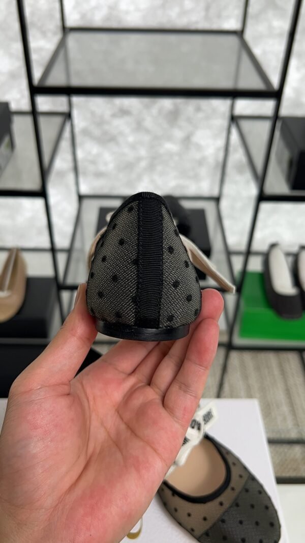 Dior Black Mesh And Canvas D Mary Jane Flats