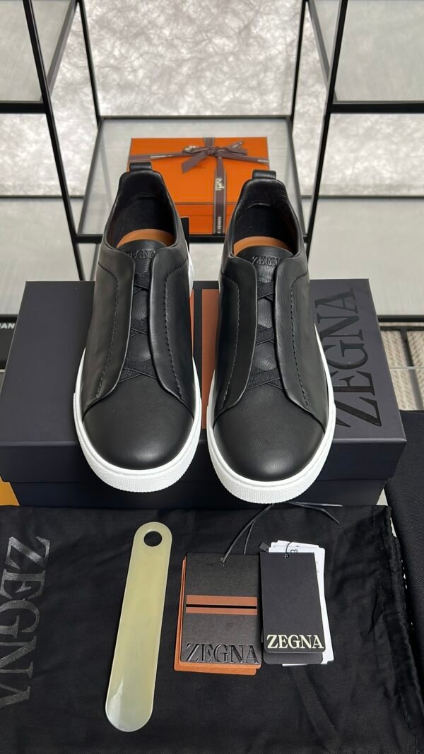 Zegna Triple Stitch Sneakers Men Black