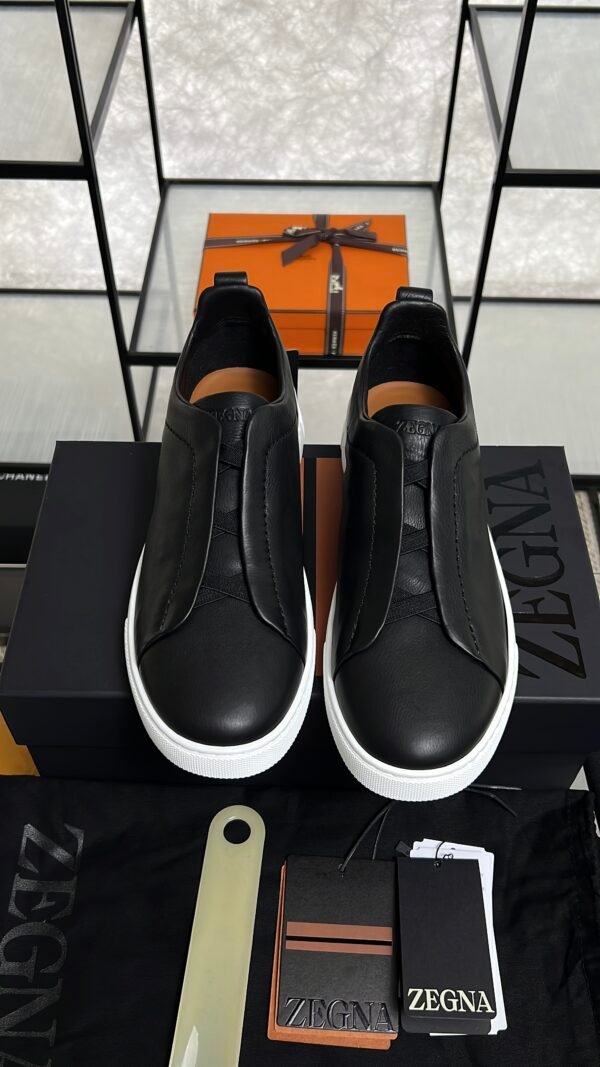 Zegna Triple Stitch Sneakers Men Black