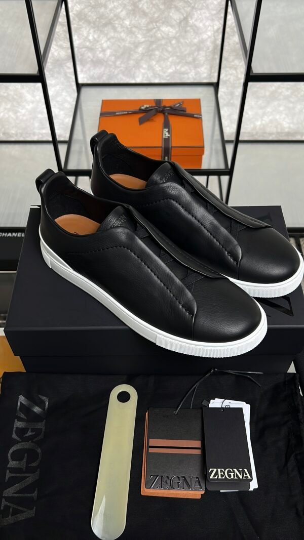 Zegna Triple Stitch Sneakers Men Black