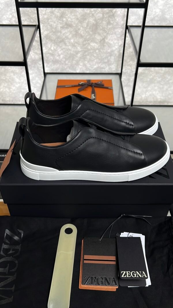Zegna Triple Stitch Sneakers Men Black