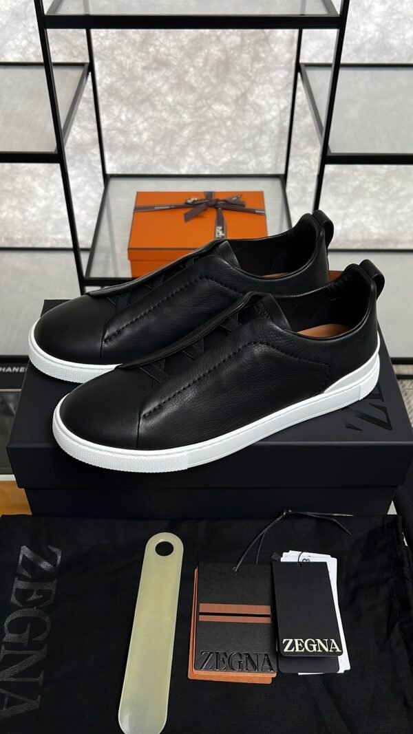 Zegna Triple Stitch Sneakers Men Black