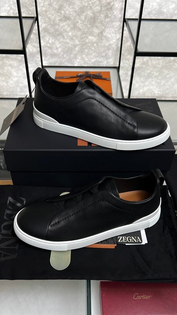 Zegna Triple Stitch Sneakers Men Black