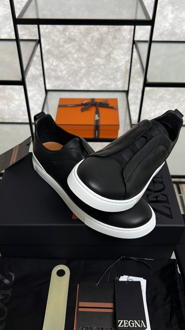 Zegna Triple Stitch Sneakers Men Black