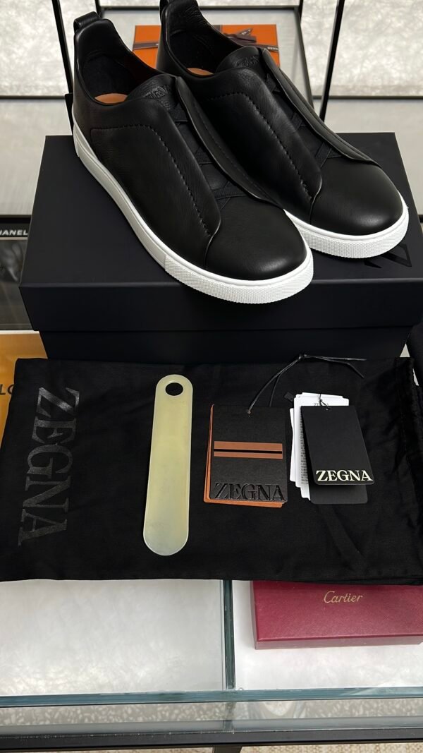 Zegna Triple Stitch Sneakers Men Black