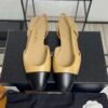 Chanel Goatskin Grosgrain Cap Toe CC Slingback Sandals Beige Black