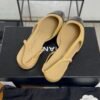 Chanel Goatskin Grosgrain Cap Toe CC Slingback Sandals Beige Black