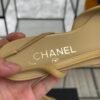 Chanel Goatskin Grosgrain Cap Toe CC Slingback Sandals Beige Black