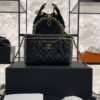 CHANEL Long Vanity with chain Grained Calfskin, Black