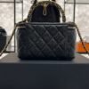 CHANEL Long Vanity with chain Grained Calfskin, Black