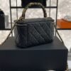 CHANEL Long Vanity with chain Grained Calfskin, Black