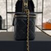 CHANEL Long Vanity with chain Grained Calfskin, Black