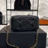 CHANEL Long Vanity with chain Grained Calfskin, Black