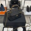 CHANEL Long Vanity with chain Grained Calfskin, Black