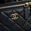 CHANEL Long Vanity with chain Grained Calfskin, Black