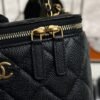 CHANEL Long Vanity with chain Grained Calfskin, Black