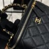 CHANEL Long Vanity with chain Grained Calfskin, Black