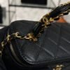 CHANEL Long Vanity with chain Grained Calfskin, Black