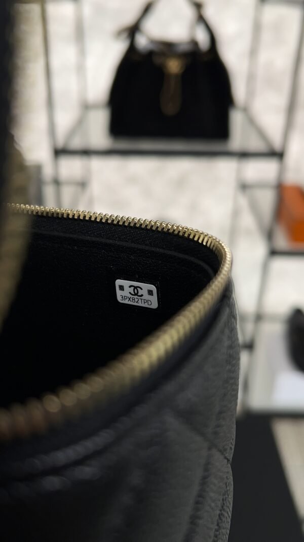 CHANEL Long Vanity with chain Grained Calfskin, Black