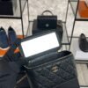 CHANEL Long Vanity with chain Grained Calfskin, Black