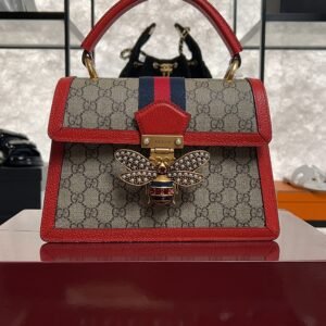 2025_11_23_15_36_IMG_8990 - 副本 Gucci GG Supreme Monogram Small Queen Margaret Top Handle Bag Red