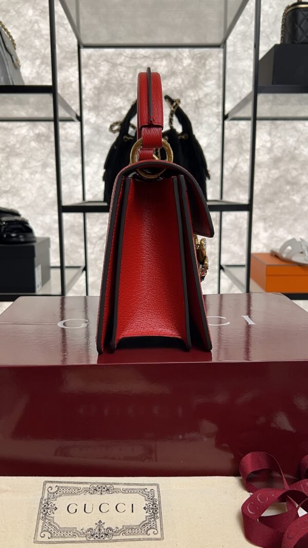 Gucci GG Supreme Monogram Small Queen Margaret Top Handle Bag Red