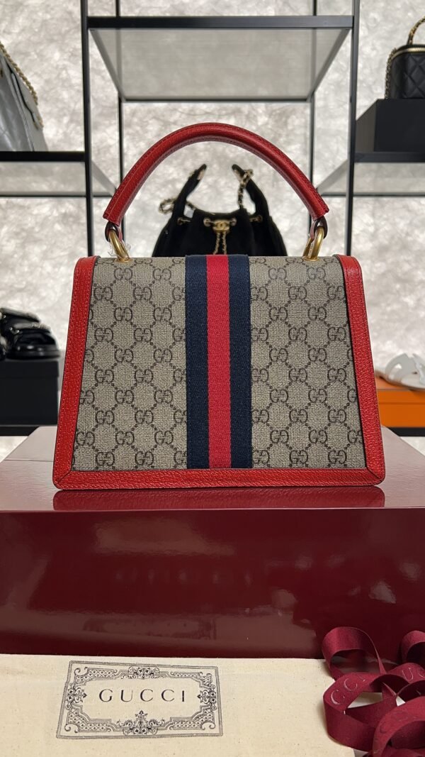 Gucci GG Supreme Monogram Small Queen Margaret Top Handle Bag Red