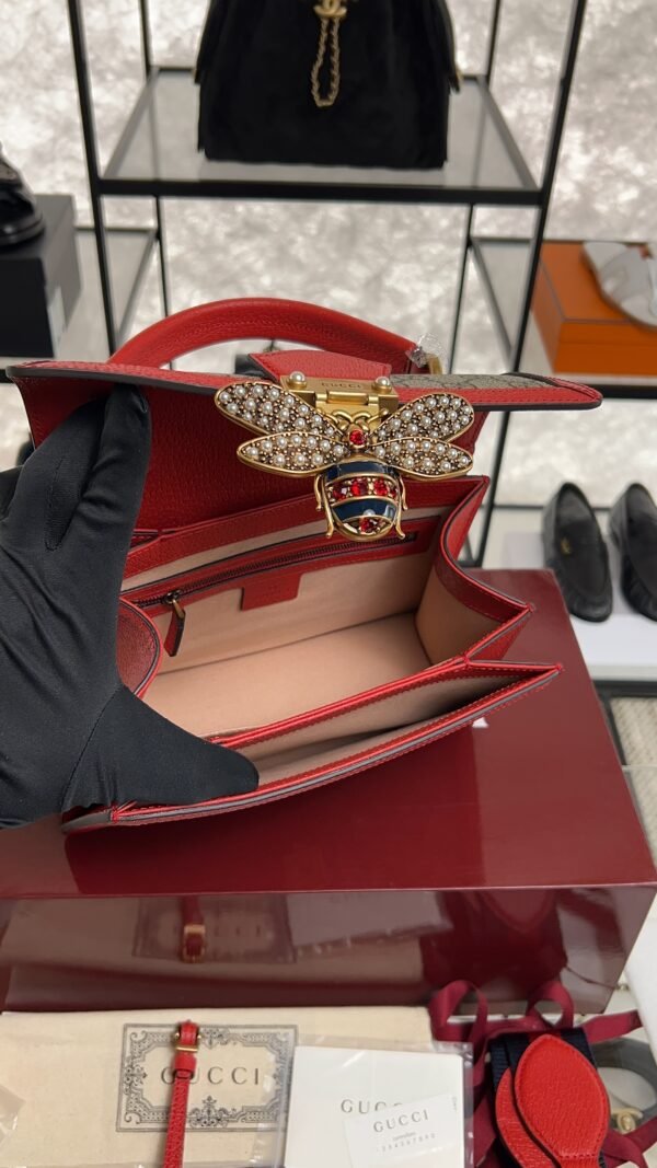 Gucci GG Supreme Monogram Small Queen Margaret Top Handle Bag Red